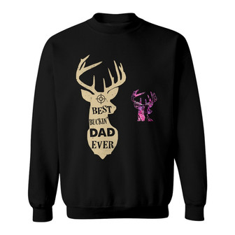 Personalized Deer Hunting Best Buckin Dad Grandpa Sweatshirt - Thegiftio UK