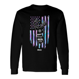 Personalized Deer Hunting Buckin Dad Grandpa Long Sleeve Shirt - Thegiftio UK