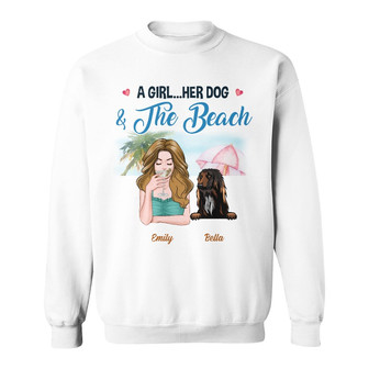 Personalized Dog And Beach Sweatshirt - Thegiftio UK