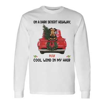 Personalized Dog Christmas Red Truck Long Sleeve Shirt - Thegiftio UK