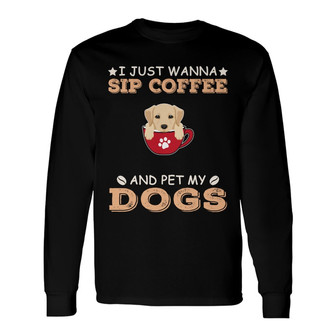 Personalized Dog Coffee Lovers Long Sleeve Shirt - Thegiftio UK