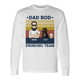 Personalized Dog Dad Grandpa Drinking Team Long Sleeve Shirt - Thegiftio UK