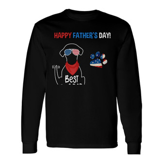 Personalized Dog Dad Happy Father Day Long Sleeve Shirt - Thegiftio UK