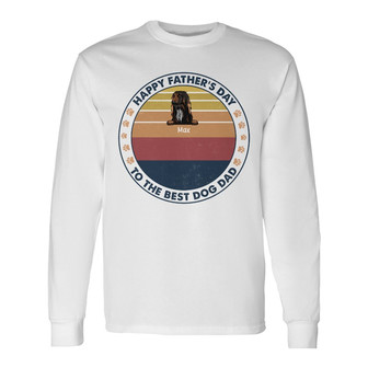 Personalized Dog Dad Happy Father's Day Long Sleeve Shirt - Thegiftio UK
