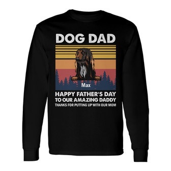 Personalized Dog Dad Long Sleeve Shirt - Thegiftio UK