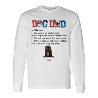 Personalized Dog Dad Long Sleeve Shirt - Thegiftio UK
