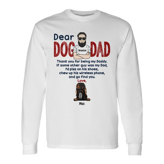 Personalized Dog Dad Long Sleeve Shirt - Thegiftio UK