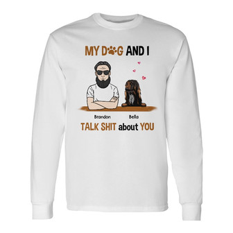 Personalized Dog Dad Mom Long Sleeve Shirt - Thegiftio UK