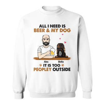 Personalized Dog Dad Too Peopley Sweatshirt - Thegiftio UK