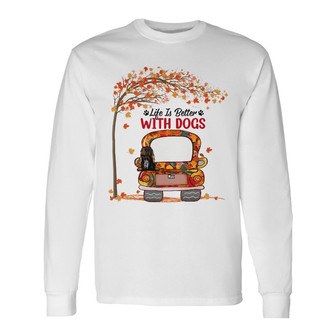 Personalized Dog Fall Halloween Long Sleeve Shirt - Thegiftio UK