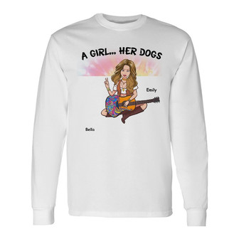 Personalized Dog Hippie Girl Beautiful Things Long Sleeve Shirt - Thegiftio UK