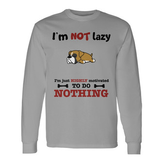 Personalized Dog Lazy White Long Sleeve Shirt - Thegiftio UK