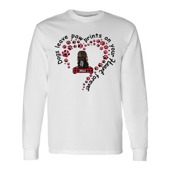 Personalized Dog Leaves Paw Prints Long Sleeve Shirt - Thegiftio UK