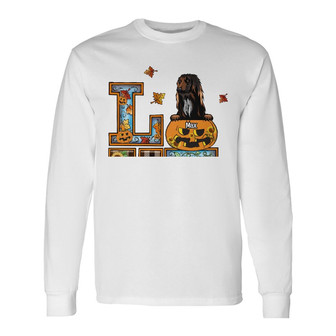 Personalized Dog Love Fall Halloween Long Sleeve Shirt - Thegiftio UK