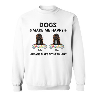 Personalized Dog Make Me Happy Sweatshirt - Thegiftio UK