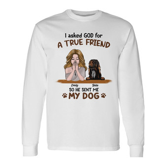 Personalized Dog Mom Ask God Jesus Long Sleeve Shirt - Thegiftio UK