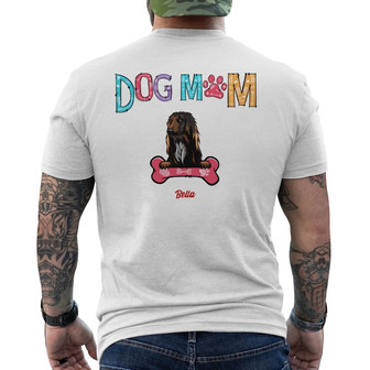 Personalized Dog Mom Back Print T-Shirt - Thegiftio UK
