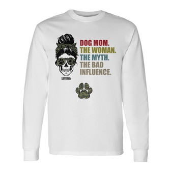 Personalized Dog Mom Bad Influence Long Sleeve Shirt - Thegiftio UK