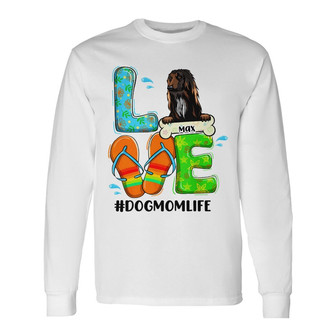 Personalized Dog Mom Beach Long Sleeve Shirt - Thegiftio UK