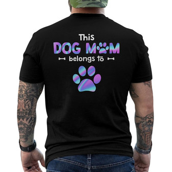 Personalized Dog Mom Belongs Back Print T-Shirt - Thegiftio UK
