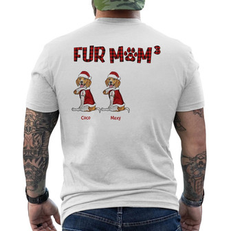 Personalized Dog Mom Christmas Back Print T-Shirt - Thegiftio UK