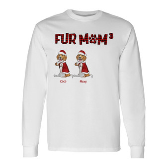 Personalized Dog Mom Christmas Long Sleeve Shirt - Thegiftio UK