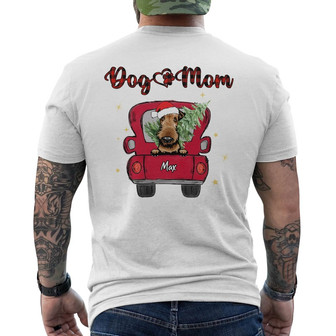 Personalized Dog Mom Christmas Red Truck Back Print T-Shirt - Thegiftio UK