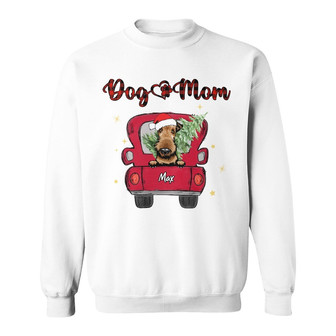 Personalized Dog Mom Christmas Red Truck Sweatshirt - Thegiftio UK