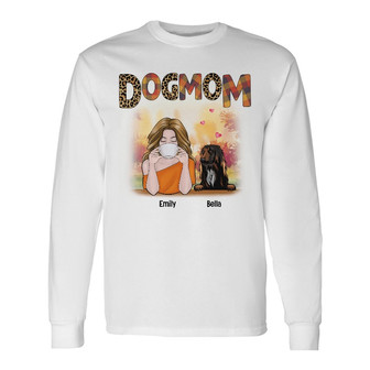Personalized Dog Mom Fall Halloween Long Sleeve Shirt - Thegiftio UK