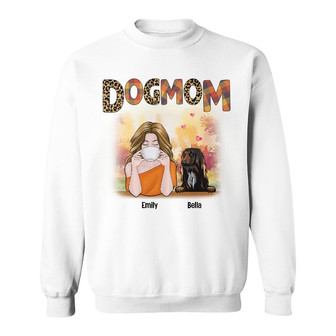 Personalized Dog Mom Fall Halloween Sweatshirt - Thegiftio UK