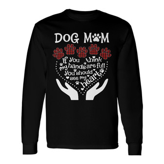 Personalized Dog Mom Grandma Heart Long Sleeve Shirt - Thegiftio UK