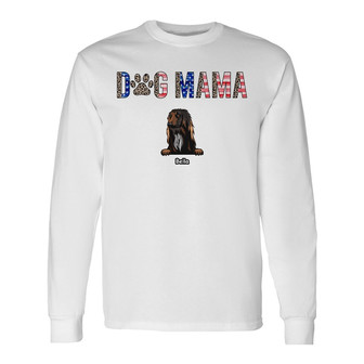 Personalized Dog Mom Leopard Long Sleeve Shirt - Thegiftio UK