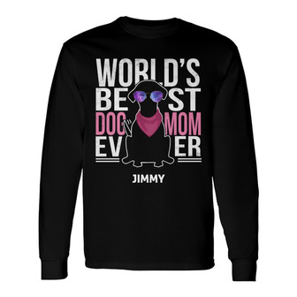 Personalized Dog Mom Long Sleeve Shirt - Thegiftio UK