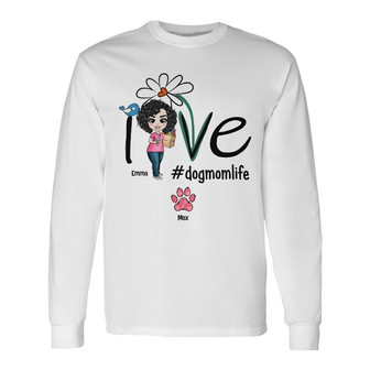 Personalized Dog Mom Long Sleeve Shirt - Thegiftio UK