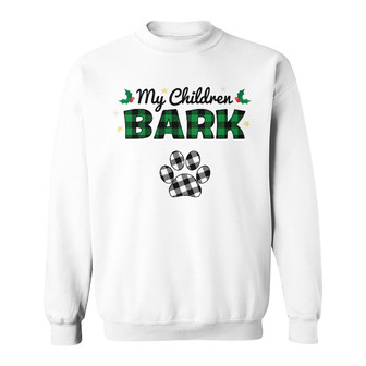 Personalized Dog Mom My Children Bark Buffalo Plaid Sweatshirt - Thegiftio UK
