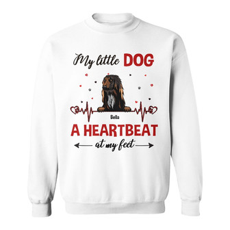 Personalized Dog My Heartbeat At My Feet Sweatshirt - Thegiftio UK