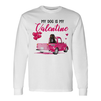Personalized Dog My Valentine Long Sleeve Shirt - Thegiftio UK