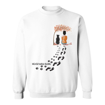 Personalized Dog Never Walk Alone Fall Halloween Sweatshirt - Thegiftio UK