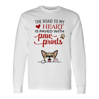 Personalized Dog Paw White Long Sleeve Shirt - Thegiftio UK