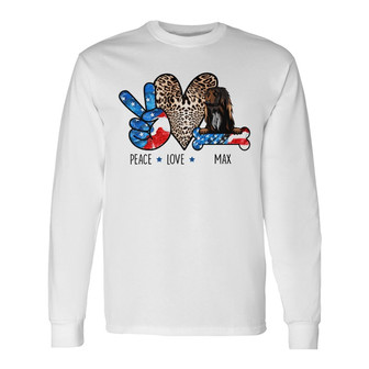 Personalized Dog Peace Love Long Sleeve Shirt - Thegiftio UK