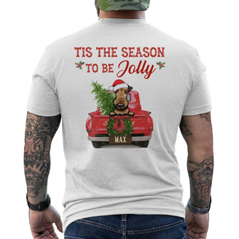 Personalized Dog Red Truck Jolly Christmas Back Print T-Shirt - Thegiftio UK