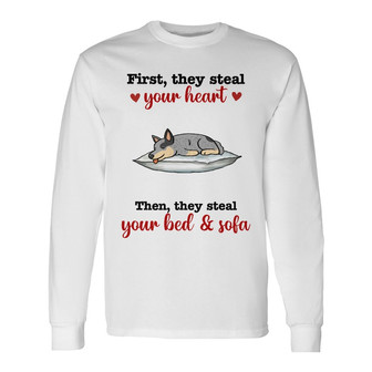 Personalized Dog Steal Couch Long Sleeve Shirt - Thegiftio UK