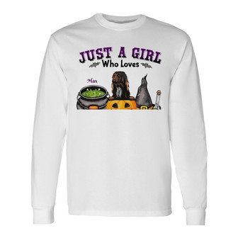 Personalized Dog Witch Fall Halloween Long Sleeve Shirt - Thegiftio UK