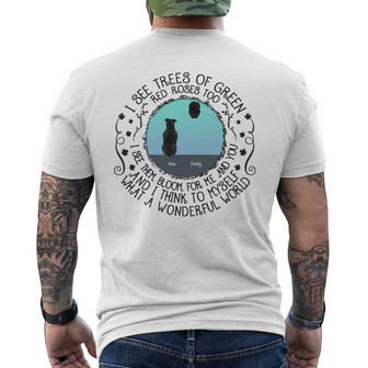 Personalized Dog Wonderful World Back Print T-Shirt TID - Thegiftio UK
