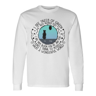 Personalized Dog Wonderful World Long Sleeve Shirt TID - Thegiftio UK