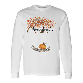 Personalized Fall Halloween Grandma Blessings Long Sleeve Shirt - Thegiftio UK