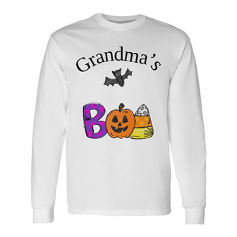 Personalized Fall Halloween Grandma Boo Long Sleeve Shirt - Thegiftio UK