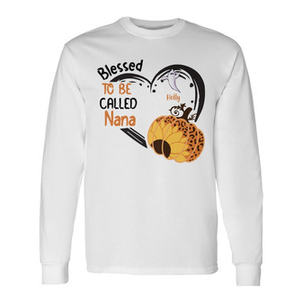 Personalized Fall Halloween Grandma Long Sleeve Shirt - Thegiftio UK