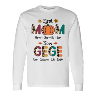 Personalized Fall Halloween Mom Grandma Long Sleeve Shirt - Thegiftio UK