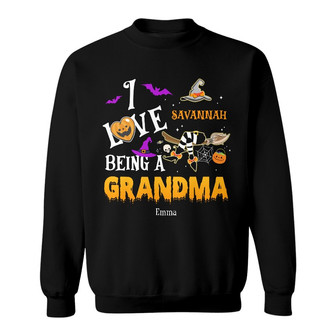 Personalized Fall Halloween Mom Grandma Sweatshirt - Thegiftio UK